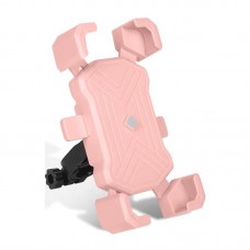 Велотримач смартфону BauTech HW130 для телефону, авто фіксація, рожевий (HW130)