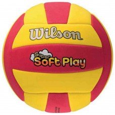 М'яч волейбольний Wilson Super Soft Жовтий/червоний Еко шкіра (11073)