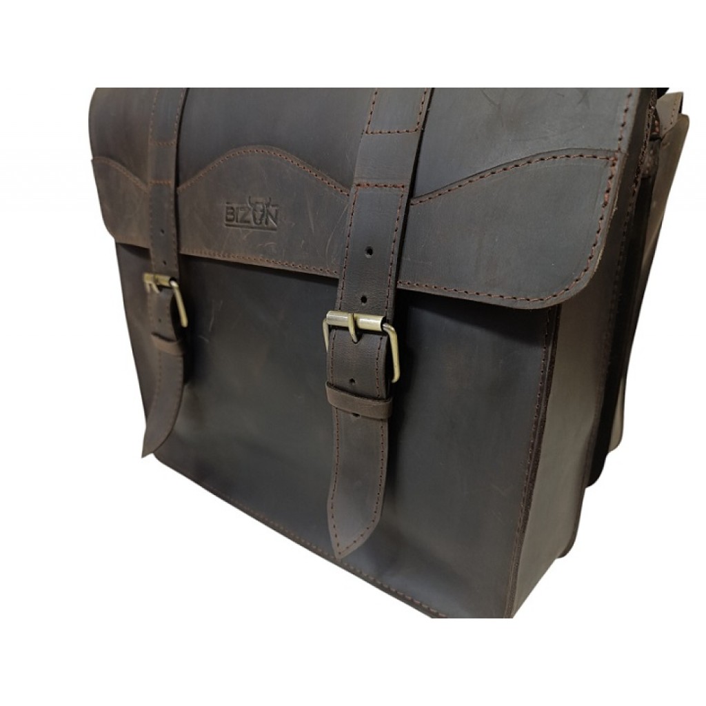 Велосумка Bizon Crazy Horse на багажник 2-ох секційна коричневий (241224) Велосумка Bizon Crazy Horse на багажник 2-ох секційна коричневий (241224)