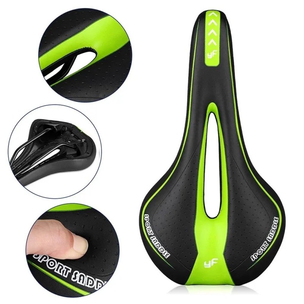 Сідло MTB Sport YF-1018 чорний/зелений (SAD-295green) Сідло MTB Sport YF-1018 чорний/зелений (SAD-295green)