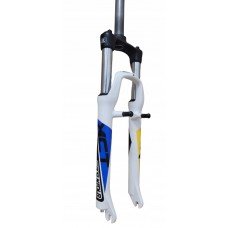 Вилка 26" SR Suntour SF16-XCT-DS 1-1/8"X255мм, ход 100мм Disk/v-brake белый (002301)