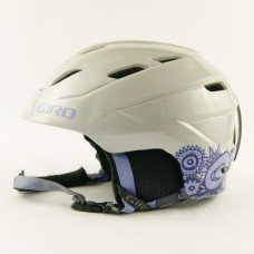 Горнолыжный шлем Giro серебристый с фиол.квитамы глянец (H-030)