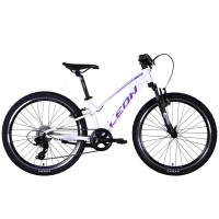 Велосипед ST 24" Leon JUNIOR v-br, рама-12 білий з бузковим (OPS-LN-24-110)