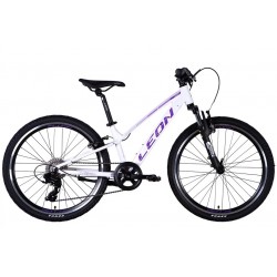 Велосипед ST 24" Leon JUNIOR v-br, рама-12 білий з бузковим (OPS-LN-24-110)