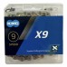 Ланцюг KMC X9 Silver/Gray 122 ланки 1/2" X 11/128" box (C-X939)